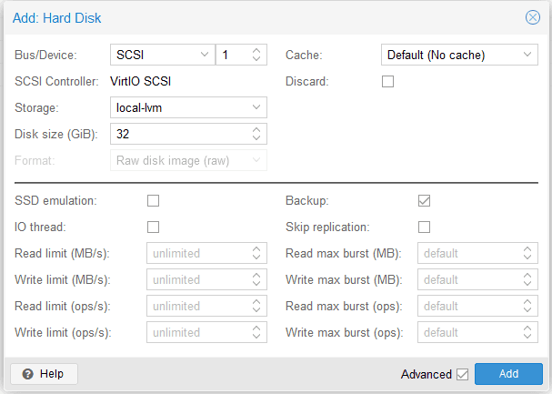 Attached storage disk