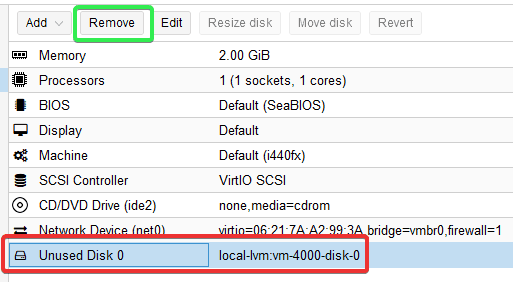 Deleting the detached disk
